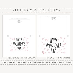Happy Valentine's Day Printable Card / Instant Download PDF / Card ...