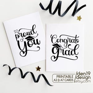 Cartes à imprimer : félicitations pour votre diplômé et si fier de vous / Téléchargement instantané au format PDF / Modèle de carte de remise de diplôme