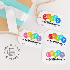 Printable Gift Tags / Happy Birthday Gift Tag / Birthday Gift - Etsy