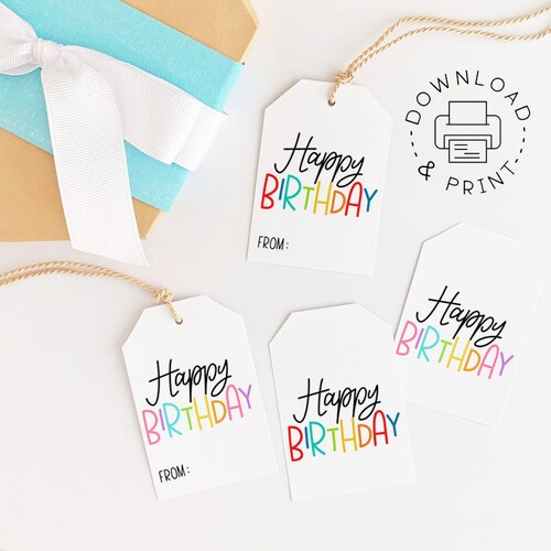 Printable Gift Tags / Happy Birthday Gift Tag / Birthday Gift Etsy
