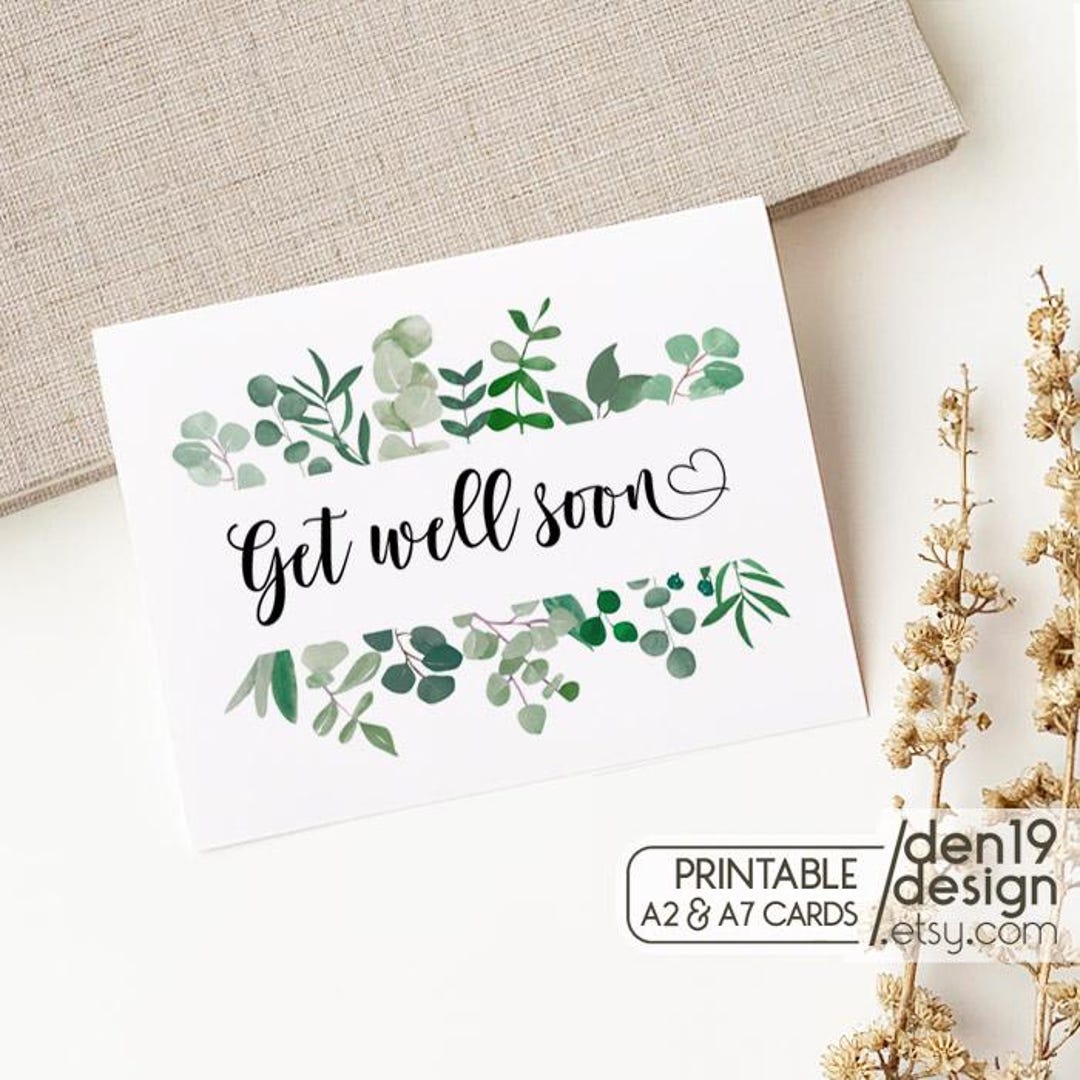 Get Well Soon Printable Card / Instant Download PDF / Card Template - Etsy