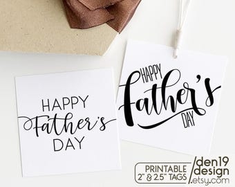Printable Happy Father's Day Gift Tags, Favor Tag Set (Digital Download)