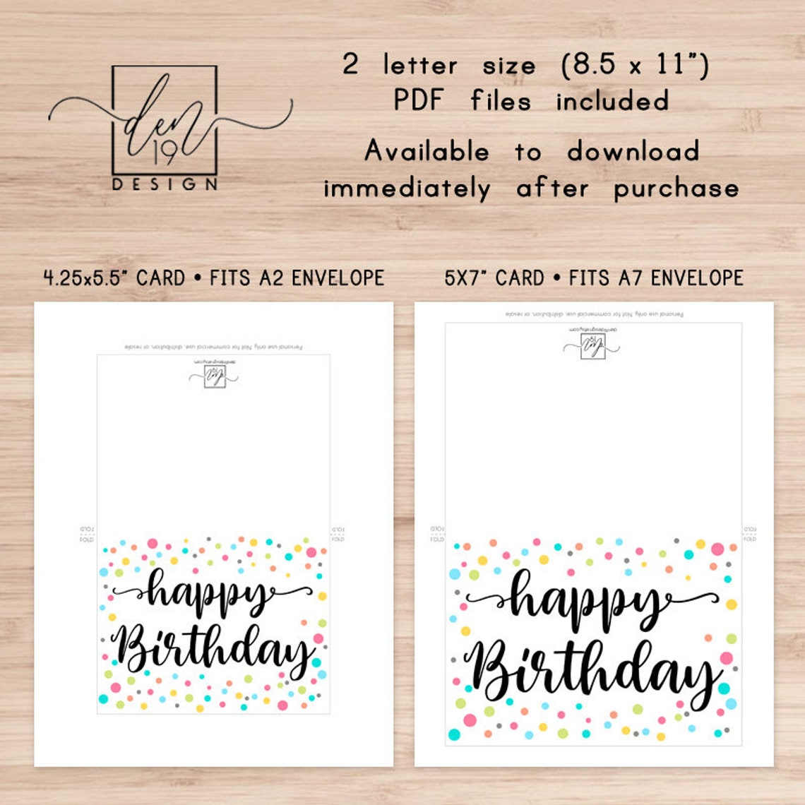 Happy Birthday Printable Card And Envelope / Instant Download Etsy Happy Birthday Printable Card And Envelope / Instant Download Etsy
