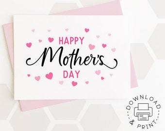 Happy Mother's Day Printable Card / Instant Download PDF / Card Template