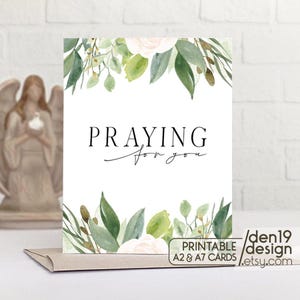 Carte imprimable en prière pour vous / Téléchargement instantané au format PDF / Modèle de carte de condoléances / Carte de condoléances