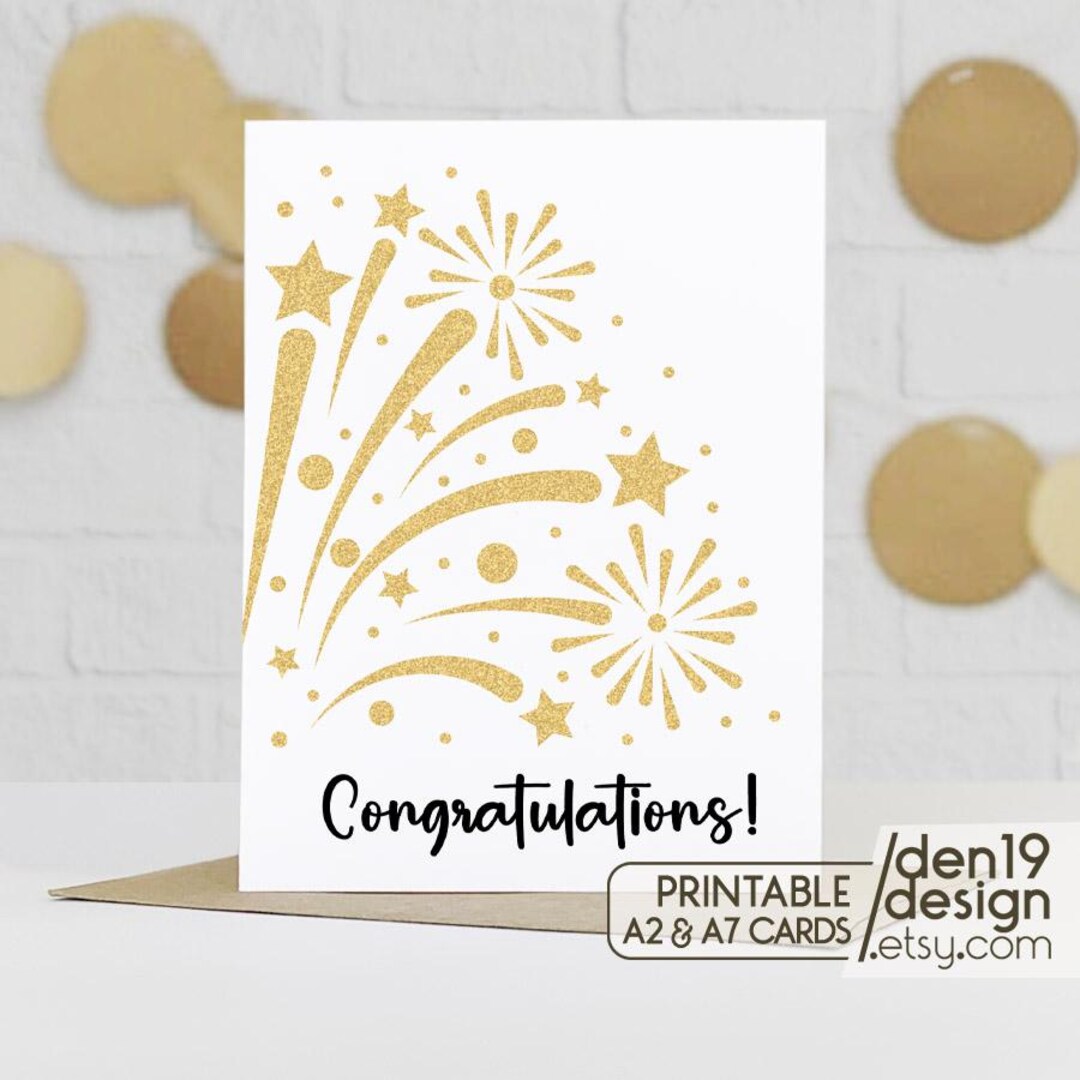 Congratulations Printable Card / Instant Download PDF / Card Template ...