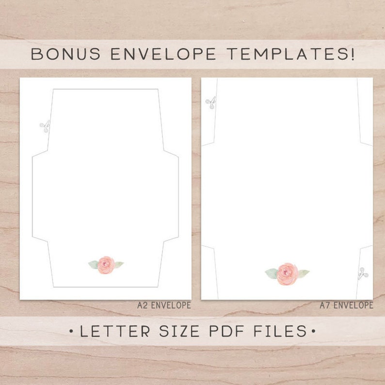 Happy Birthday Floral Printable Card and Envelope / Instant - Etsy