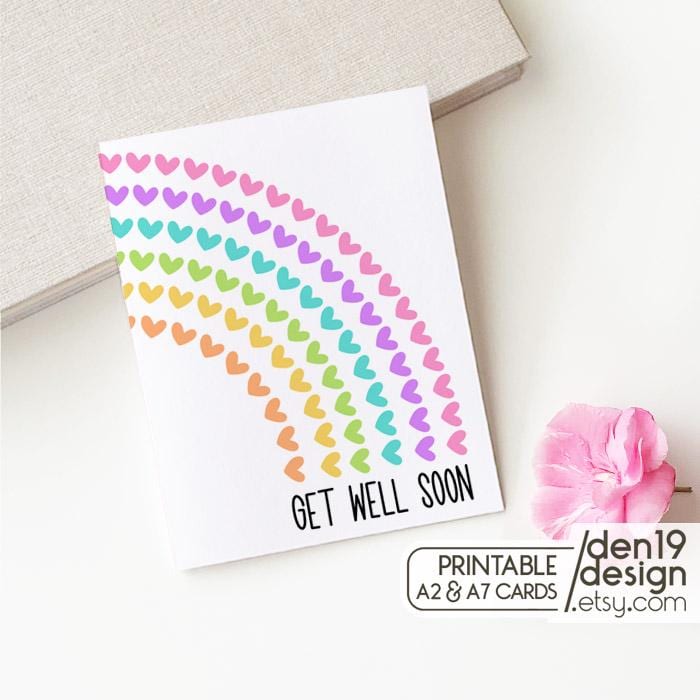 Get Well Soon Printable Card / Instant Download PDF / Card Template - Etsy