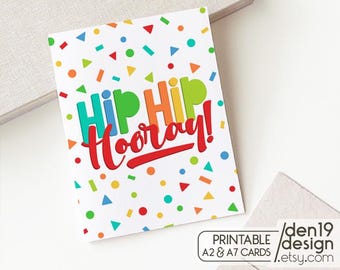 Modello di biglietto di auguri "Evviva!" (Download in PDF, 2 formati)