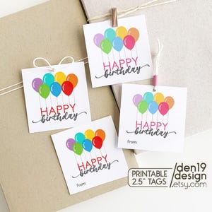 Druckbare Geschenkanhänger / Happy Birthday Geschenkanhänger / Geschenkanhänger in zwei Farben