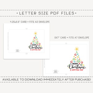 Merry Christmas Printable Card / Instant Download PDF / Holiday Card ...