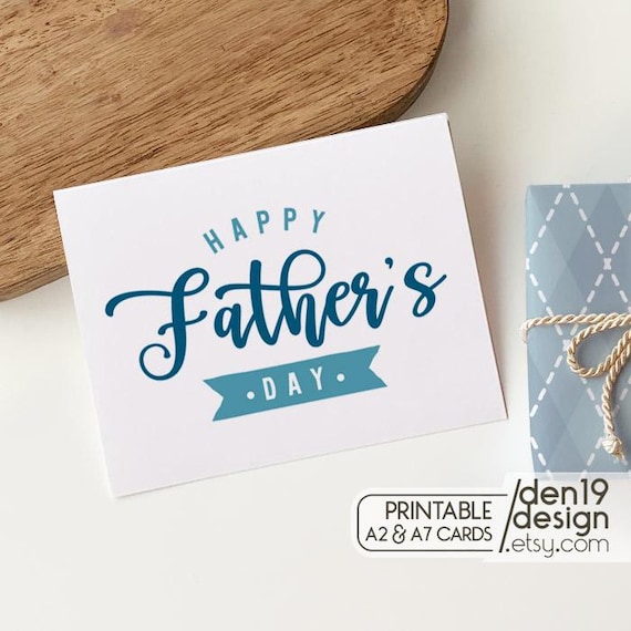 Happy Father's Day Printable Card: A2 & A7 Sizes (PDF Download)