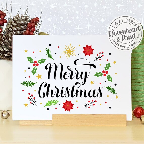 Merry christmas card printable discount