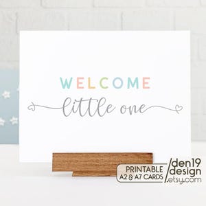 Carte imprimable Bienvenue tout-petit / Téléchargement instantané PDF / Carte neutre pour nouveau bébé / Modèle de carte de baby shower