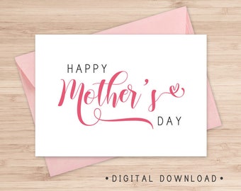 Happy Mother's Day Printable Card / Instant Download PDF / | Etsy
