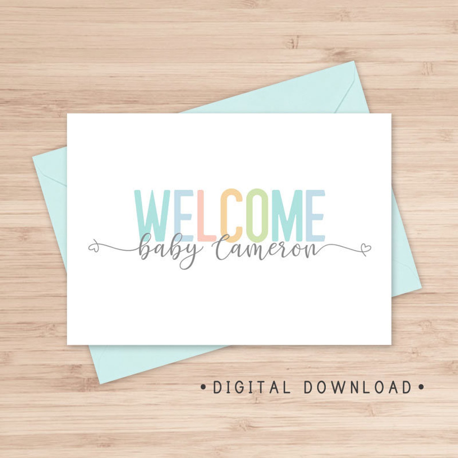Personalized Printable Baby Card / Custom Baby Card Etsy
