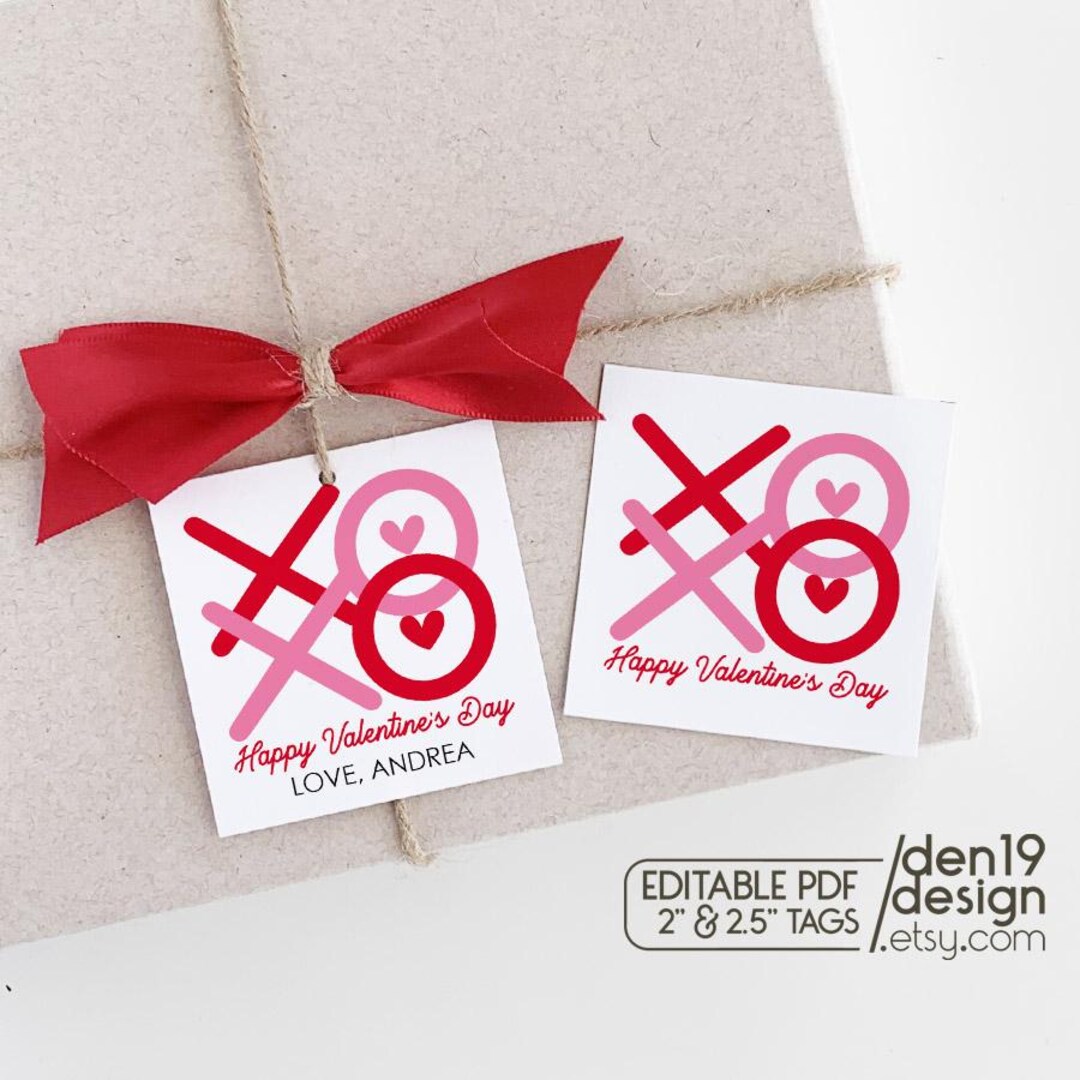 Editable & Printable Gift Tags / XOXO Happy Valentine's Day Tag - Etsy