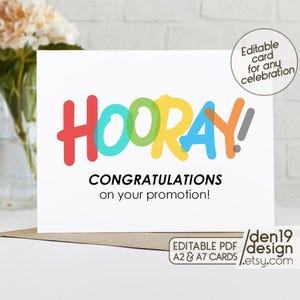 Tarjeta editable e imprimible para cualquier ocasión / Descarga instantánea en PDF / Plantilla de tarjeta de felicitación