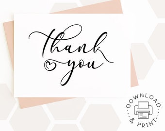 Thank You Printable Card / Instant Download PDF / Card Template