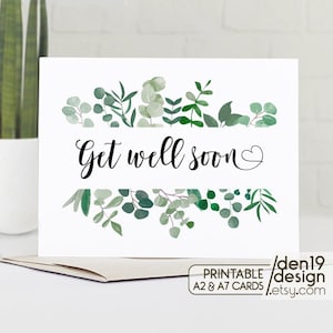 Carte imprimable Get Well Soon / Téléchargement instantané au format PDF / Modèle de carte