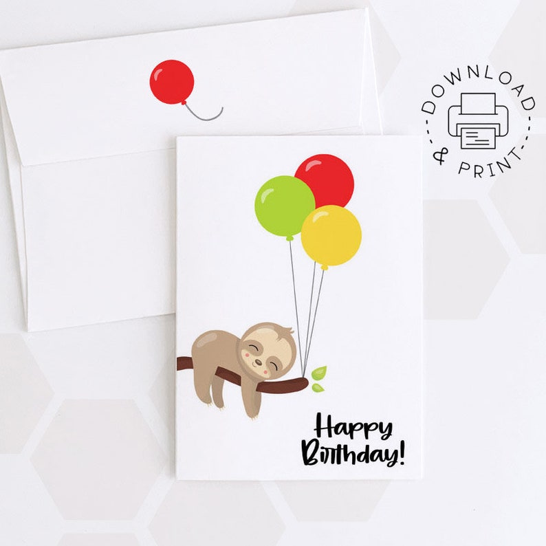 Happy Birthday Printable Card and Envelope / Instant Download - Etsy