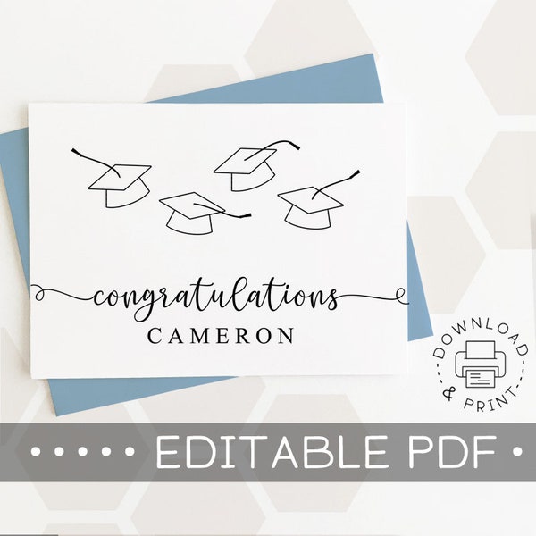 Editable & Printable Graduation Card / Instant Download PDF / Card Template