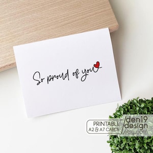 So Proud Of You Printable Card / Instant Download PDF / Graduation Card Template