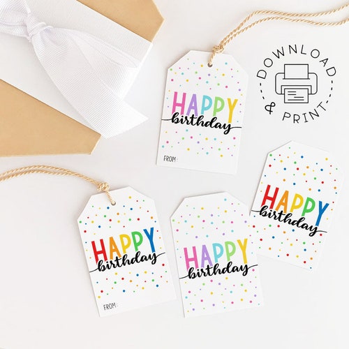 Printable Gift Tags / Happy Birthday Gift Tag / Birthday Gift Etsy
