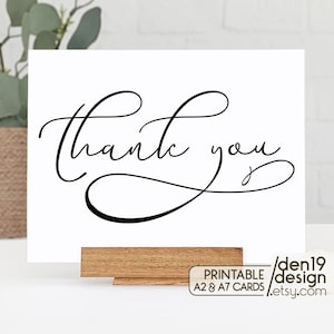 Thank You Printable Card / Instant Download PDF / Card Template
