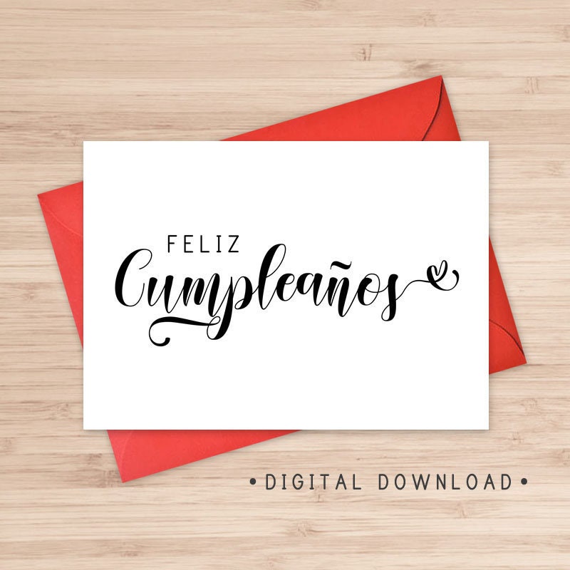 Feliz Cumpleaños / Happy Birthday Printable Card / Instant | Etsy