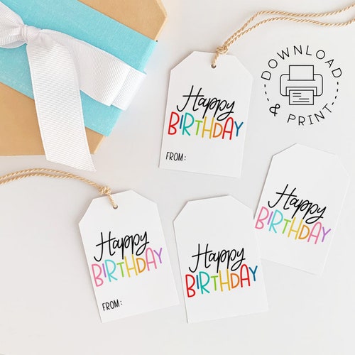 Printable Gift Tags / Happy Birthday Gift Tag / Birthday Gift - Etsy
