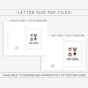 Merry Christmas Printable Card / Instant Download PDF / - Etsy