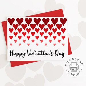 Happy Valentine's Day Printable Card / Instant Download PDF / Card ...