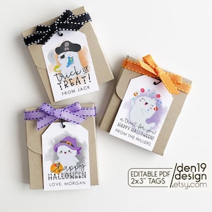 Editable & Printable Gift Tags / Halloween Favor Tag Template