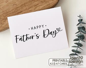 Happy Father's Day Printable Card / Instant Download PDF / Father's Day Card Template