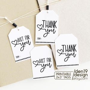 Geschenkanhänger zum Ausdrucken / Danke Anhänger / Nur Für Dich Anhänger / Gunstanhänger / Keksanhänger