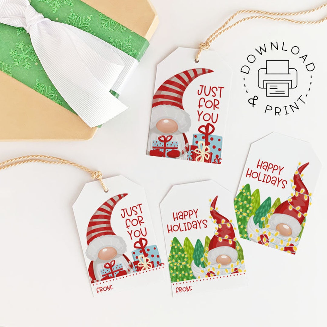 Printable Gift Tags / Happy Holidays Tag / Just for You Tag / - Etsy