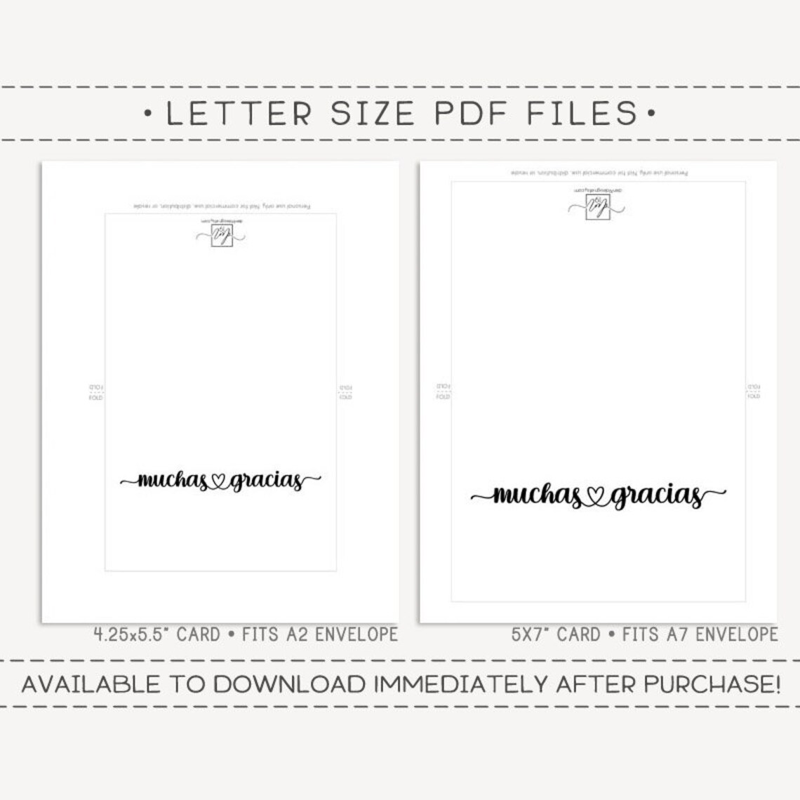 Muchas Gracias Printable Card / Spanish Card Template / - Etsy