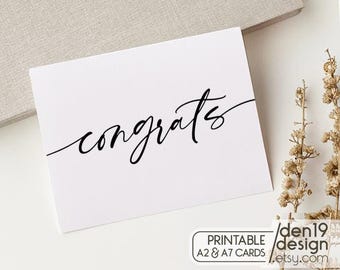 Congrats Printable Card / Instant Download PDF / Colorful Confetti ...