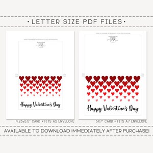 Happy Valentine's Day Printable Card / Instant Download PDF / Card ...