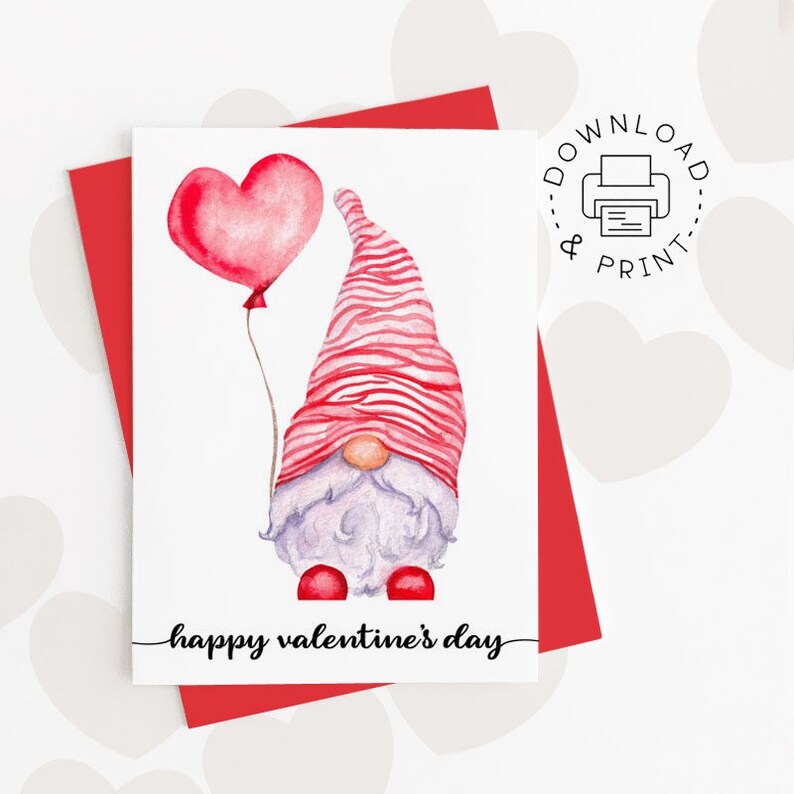 Happy Valentine's Day Printable Card / Instant Download - Etsy