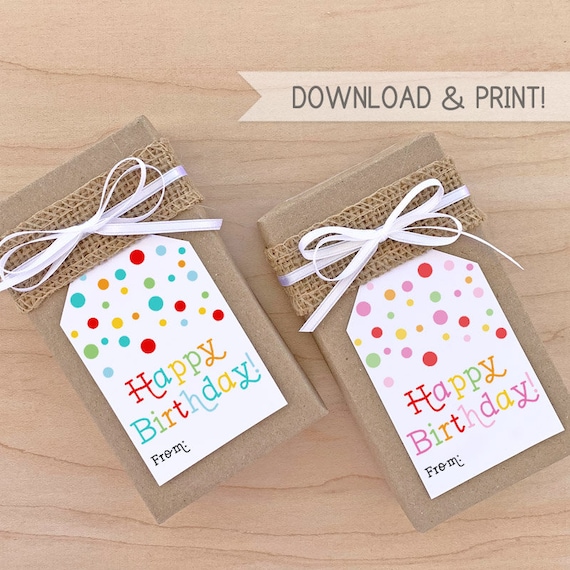 Printable Gift Tags / Happy Birthday Gift Tag / Birthday Gift | Etsy