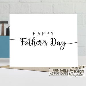 Tarjeta imprimible del Día del Padre / Descarga instantánea en PDF / Plantilla para el Día del Padre