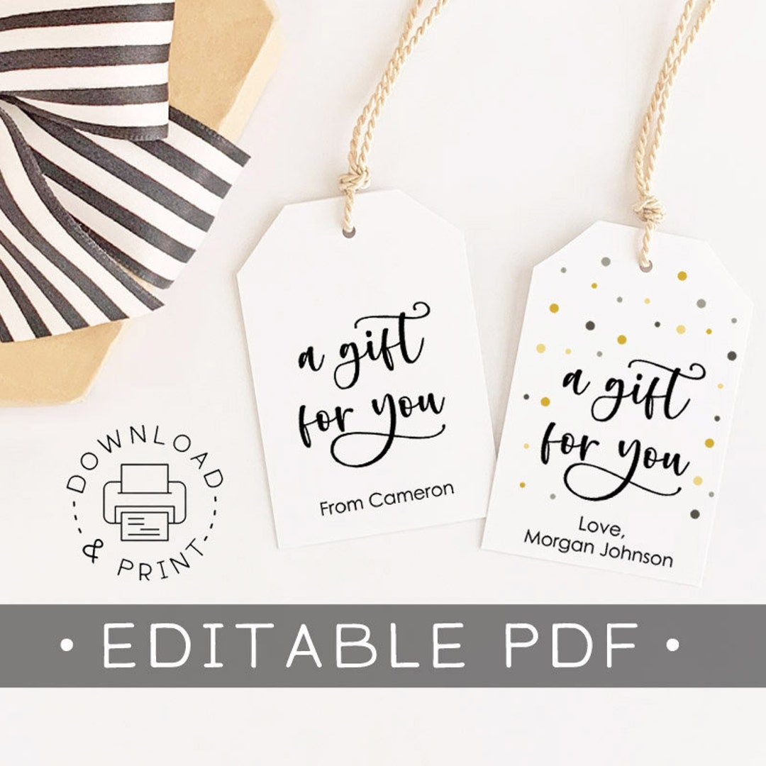 Editable And Printable T Tags A T For You Tag Favor Tag