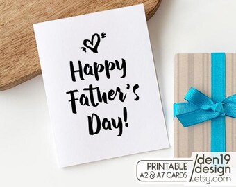 Happy Father's Day Printable Card / Instant Download PDF / Card Template
