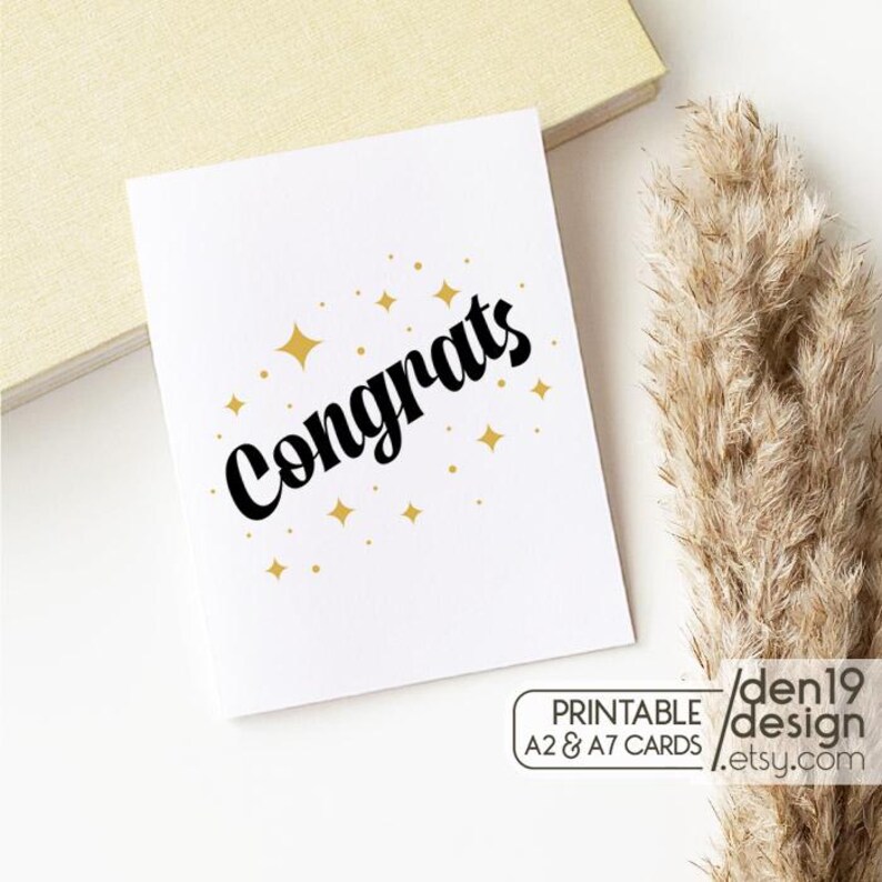 Congrats Printable Card / Instant Download PDF / Card Template - Etsy