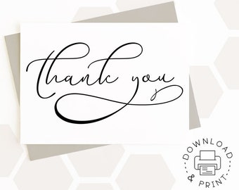 Thank You Printable Card / Instant Download PDF / Thank You ...