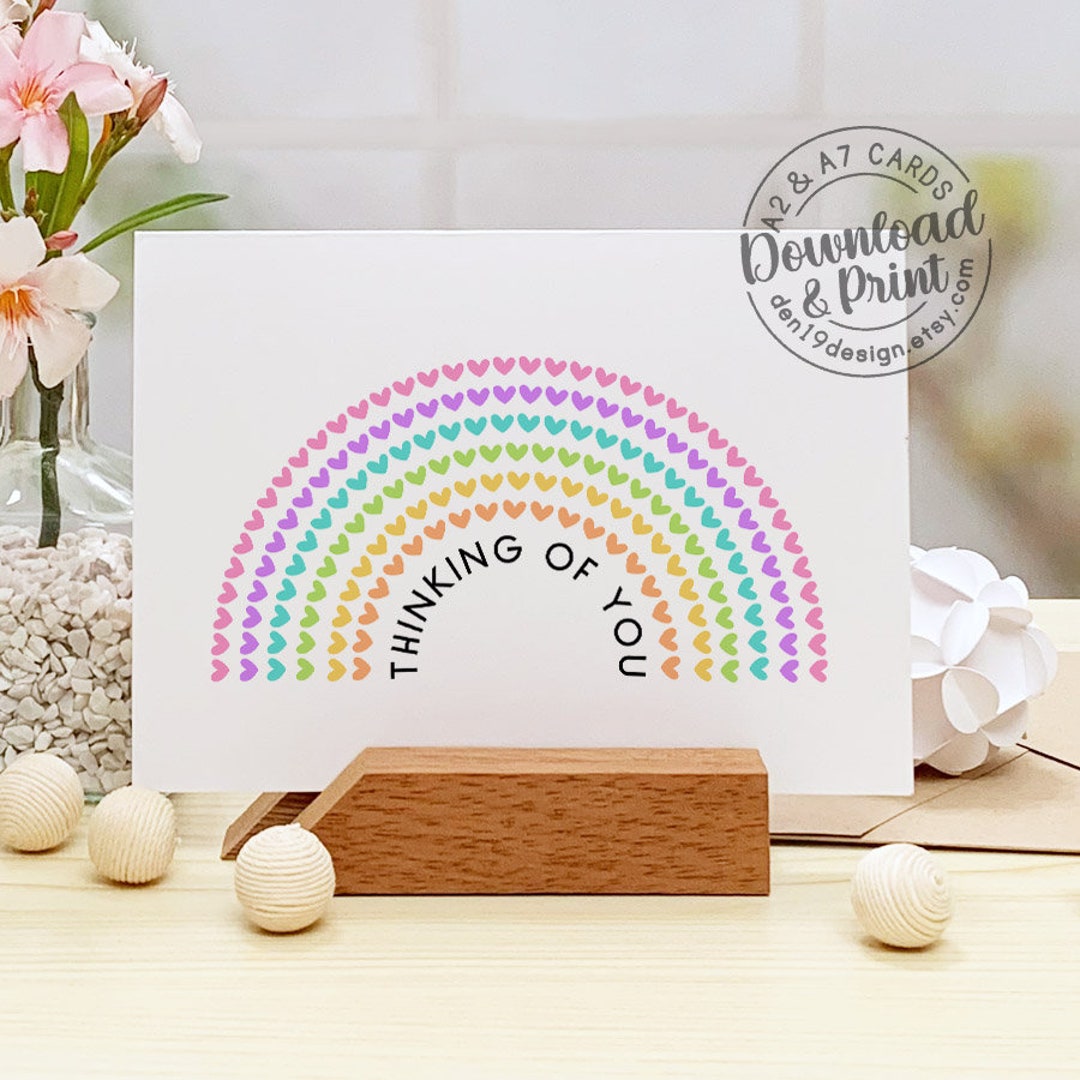 Thinking of You Printable Card / Instant Download PDF / Card Template