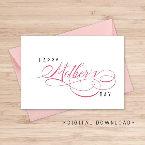 Happy Mother's Day Printable Card / Instant Download PDF / - Etsy