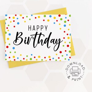 Set of 4 Printable Birthday Cards / Happy Birthday Card / Instant ...